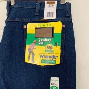 NWT! Wrangler 36x32 Cowboy Cut Slim Fit